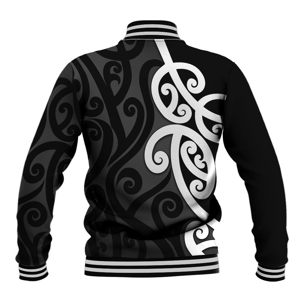 Lil Pakeha Lil Maori New Zealand Baseball Jacket Kiwi Proud Mangopare Pattern