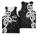 Lil Pakeha Lil Maori New Zealand Basketball Jersey Kiwi Proud Mangopare Pattern