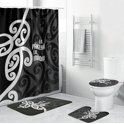 Lil Pakeha Lil Maori New Zealand Bathroom Set Kiwi Proud Mangopare Pattern