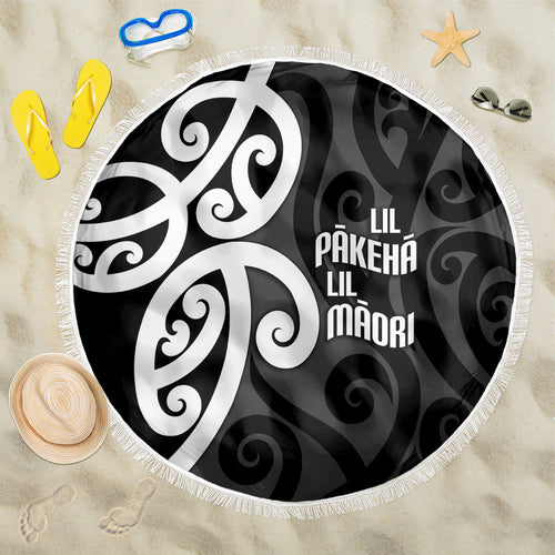 Lil Pakeha Lil Maori New Zealand Beach Blanket Kiwi Proud Mangopare Pattern