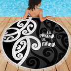 Lil Pakeha Lil Maori New Zealand Beach Blanket Kiwi Proud Mangopare Pattern