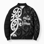Lil Pakeha Lil Maori New Zealand Bomber Puffer Jacket Kiwi Proud Mangopare Pattern