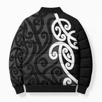 Lil Pakeha Lil Maori New Zealand Bomber Puffer Jacket Kiwi Proud Mangopare Pattern