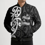 Lil Pakeha Lil Maori New Zealand Bomber Puffer Jacket Kiwi Proud Mangopare Pattern