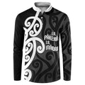 Lil Pakeha Lil Maori New Zealand Button Sweatshirt Kiwi Proud Mangopare Pattern