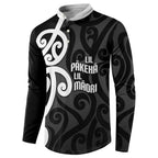 Lil Pakeha Lil Maori New Zealand Button Sweatshirt Kiwi Proud Mangopare Pattern