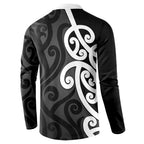 Lil Pakeha Lil Maori New Zealand Button Sweatshirt Kiwi Proud Mangopare Pattern