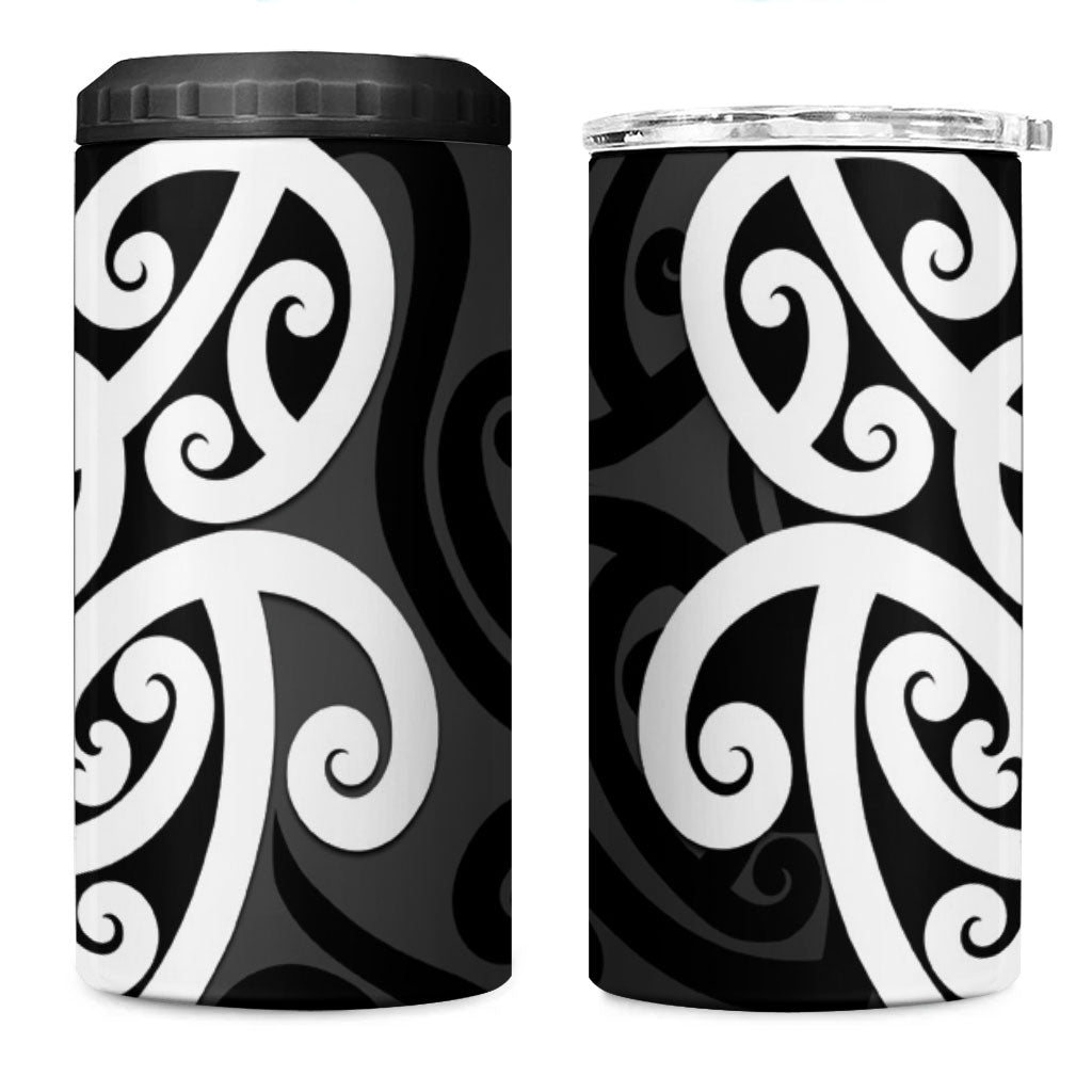Lil Pakeha Lil Maori New Zealand 4 in 1 Can Cooler Tumbler Kiwi Proud Mangopare Pattern