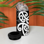 Lil Pakeha Lil Maori New Zealand 4 in 1 Can Cooler Tumbler Kiwi Proud Mangopare Pattern