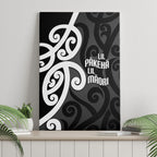 Lil Pakeha Lil Maori New Zealand Canvas Wall Art Kiwi Proud Mangopare Pattern