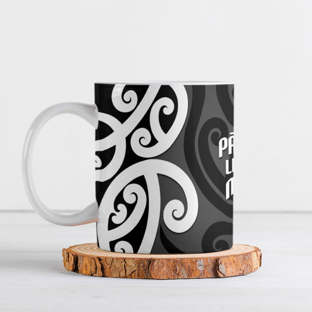 Lil Pakeha Lil Maori New Zealand Ceramic Mug Kiwi Proud Mangopare Pattern