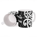 Lil Pakeha Lil Maori New Zealand Ceramic Mug Kiwi Proud Mangopare Pattern