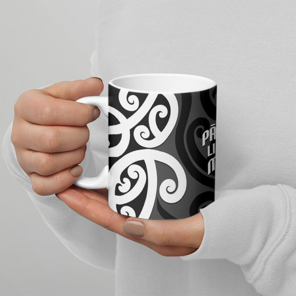 Lil Pakeha Lil Maori New Zealand Ceramic Mug Kiwi Proud Mangopare Pattern