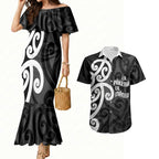 Lil Pakeha Lil Maori New Zealand Couples Matching Mermaid Dress and Hawaiian Shirt Kiwi Proud Mangopare Pattern