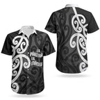Lil Pakeha Lil Maori New Zealand Couples Matching Off Shoulder Maxi Dress and Hawaiian Shirt Kiwi Proud Mangopare Pattern