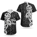 Lil Pakeha Lil Maori New Zealand Couples Matching Off Shoulder Short Dress and Hawaiian Shirt Kiwi Proud Mangopare Pattern