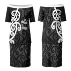 Lil Pakeha Lil Maori New Zealand Couples Matching Puletasi and Long Sleeve Button Shirt Kiwi Proud Mangopare Pattern