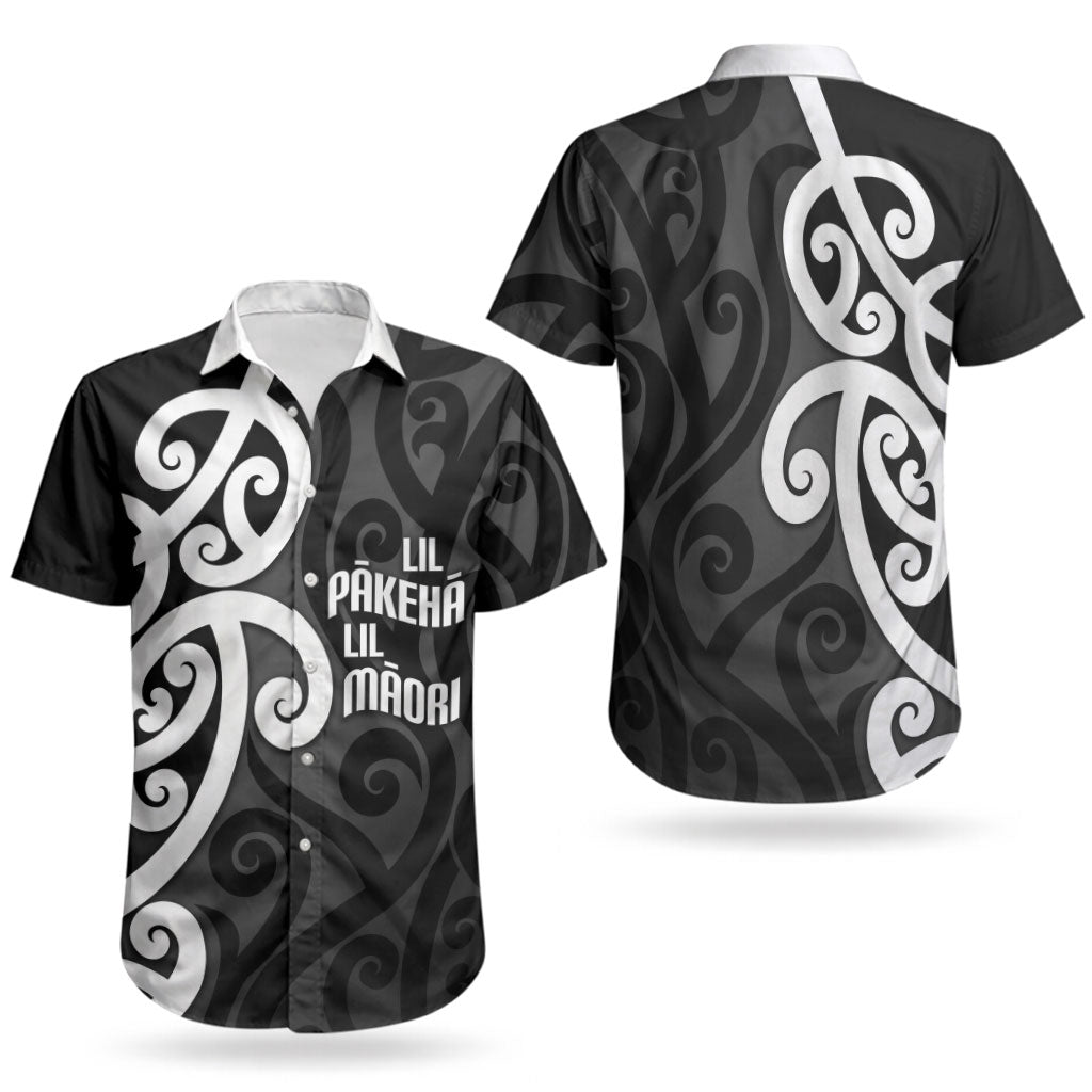 Lil Pakeha Lil Maori New Zealand Couples Matching Short Sleeve Bodycon Dress and Hawaiian Shirt Kiwi Proud Mangopare Pattern