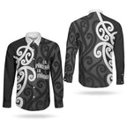 Lil Pakeha Lil Maori New Zealand Couples Matching Short Sleeve Bodycon Dress and Long Sleeve Button Shirt Kiwi Proud Mangopare Pattern