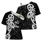 Lil Pakeha Lil Maori New Zealand Cross Shoulder Shirt Kiwi Proud Mangopare Pattern