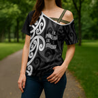 Lil Pakeha Lil Maori New Zealand Cross Shoulder Shirt Kiwi Proud Mangopare Pattern
