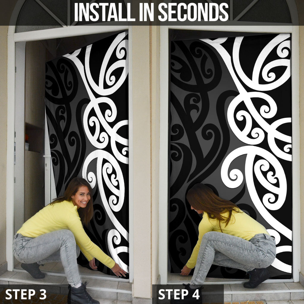 Lil Pakeha Lil Maori New Zealand Door Cover Kiwi Proud Mangopare Pattern