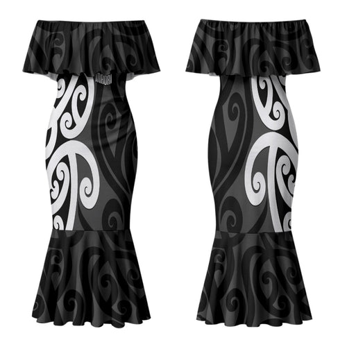 Lil Pakeha Lil Maori New Zealand Family Matching Mermaid Dress and Hawaiian Shirt Kiwi Proud Mangopare Pattern