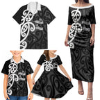 Lil Pakeha Lil Maori New Zealand Family Matching Puletasi and Hawaiian Shirt Kiwi Proud Mangopare Pattern