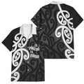 Lil Pakeha Lil Maori New Zealand Family Matching Short Sleeve Bodycon Dress and Hawaiian Shirt Kiwi Proud Mangopare Pattern