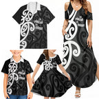 Lil Pakeha Lil Maori New Zealand Family Matching Summer Maxi Dress and Hawaiian Shirt Kiwi Proud Mangopare Pattern
