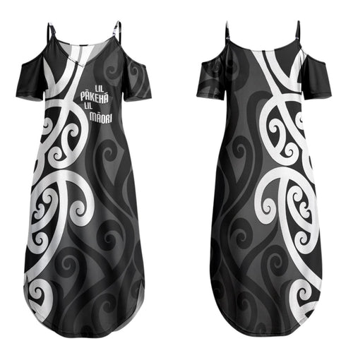 Lil Pakeha Lil Maori New Zealand Family Matching Summer Maxi Dress and Hawaiian Shirt Kiwi Proud Mangopare Pattern