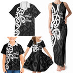 Lil Pakeha Lil Maori New Zealand Family Matching Tank Maxi Dress and Hawaiian Shirt Kiwi Proud Mangopare Pattern
