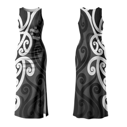 Lil Pakeha Lil Maori New Zealand Family Matching Tank Maxi Dress and Hawaiian Shirt Kiwi Proud Mangopare Pattern