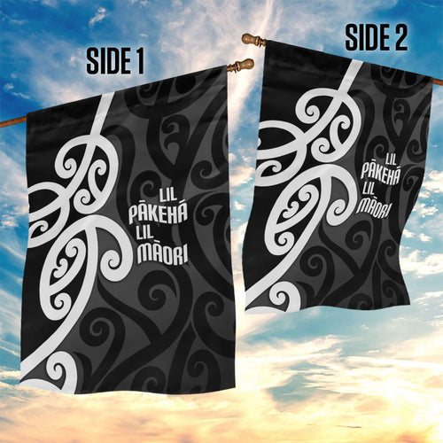 Lil Pakeha Lil Maori New Zealand Garden Flag Kiwi Proud Mangopare Pattern