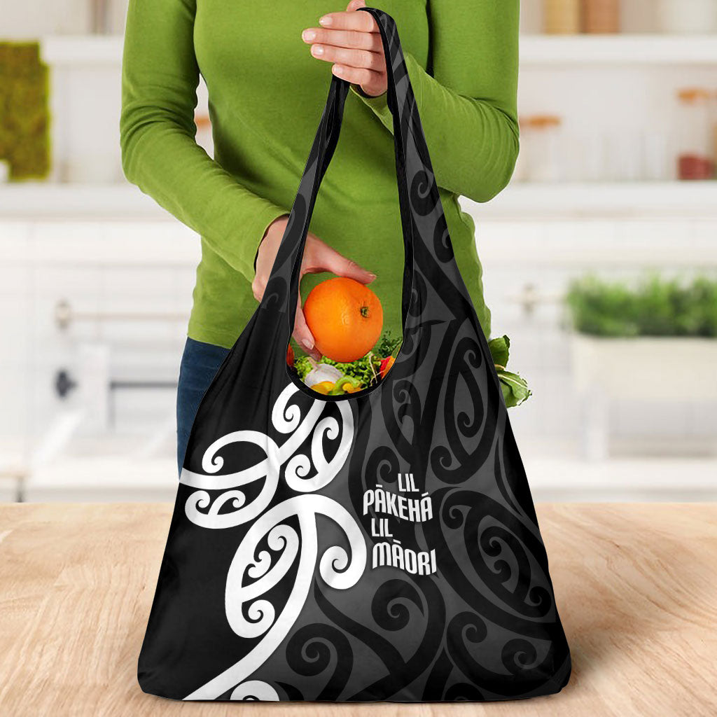 Lil Pakeha Lil Maori New Zealand Grocery Bag Kiwi Proud Mangopare Pattern