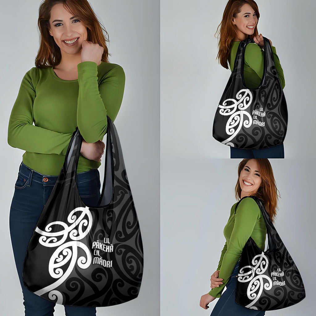 Lil Pakeha Lil Maori New Zealand Grocery Bag Kiwi Proud Mangopare Pattern