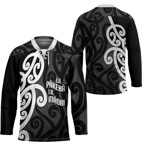 Lil Pakeha Lil Maori New Zealand Hockey Jersey Kiwi Proud Mangopare Pattern