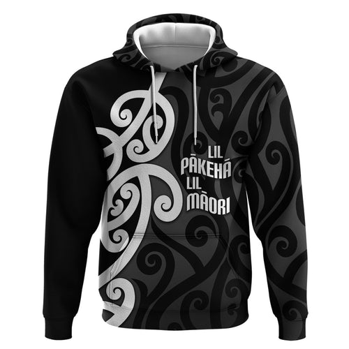 Lil Pakeha Lil Maori New Zealand Hoodie Kiwi Proud Mangopare Pattern