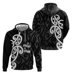 Lil Pakeha Lil Maori New Zealand Hoodie Kiwi Proud Mangopare Pattern