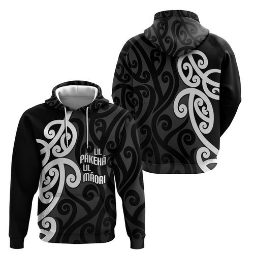 Lil Pakeha Lil Maori New Zealand Hoodie Kiwi Proud Mangopare Pattern