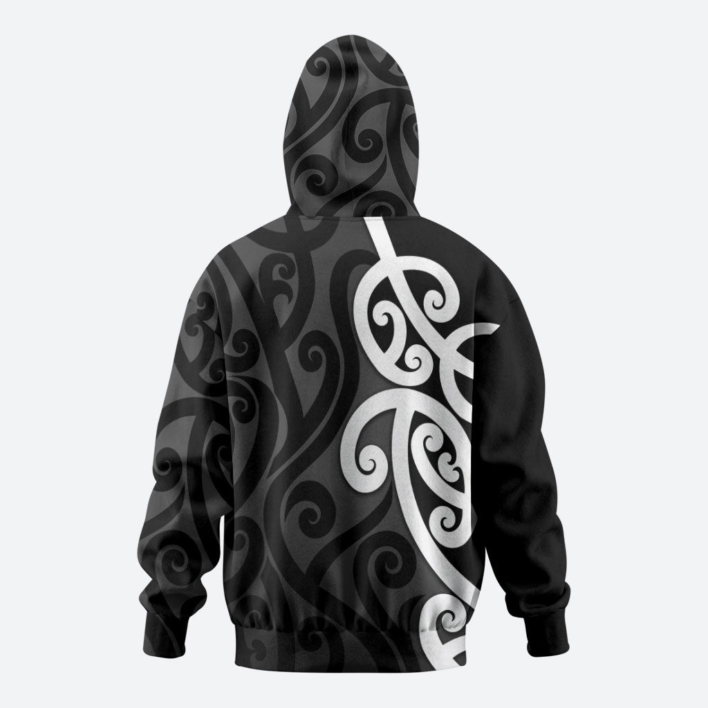 Lil Pakeha Lil Maori New Zealand Hoodie Kiwi Proud Mangopare Pattern