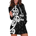 Lil Pakeha Lil Maori New Zealand Hoodie Dress Kiwi Proud Mangopare Pattern