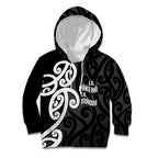 Lil Pakeha Lil Maori New Zealand Kid Hoodie Kiwi Proud Mangopare Pattern