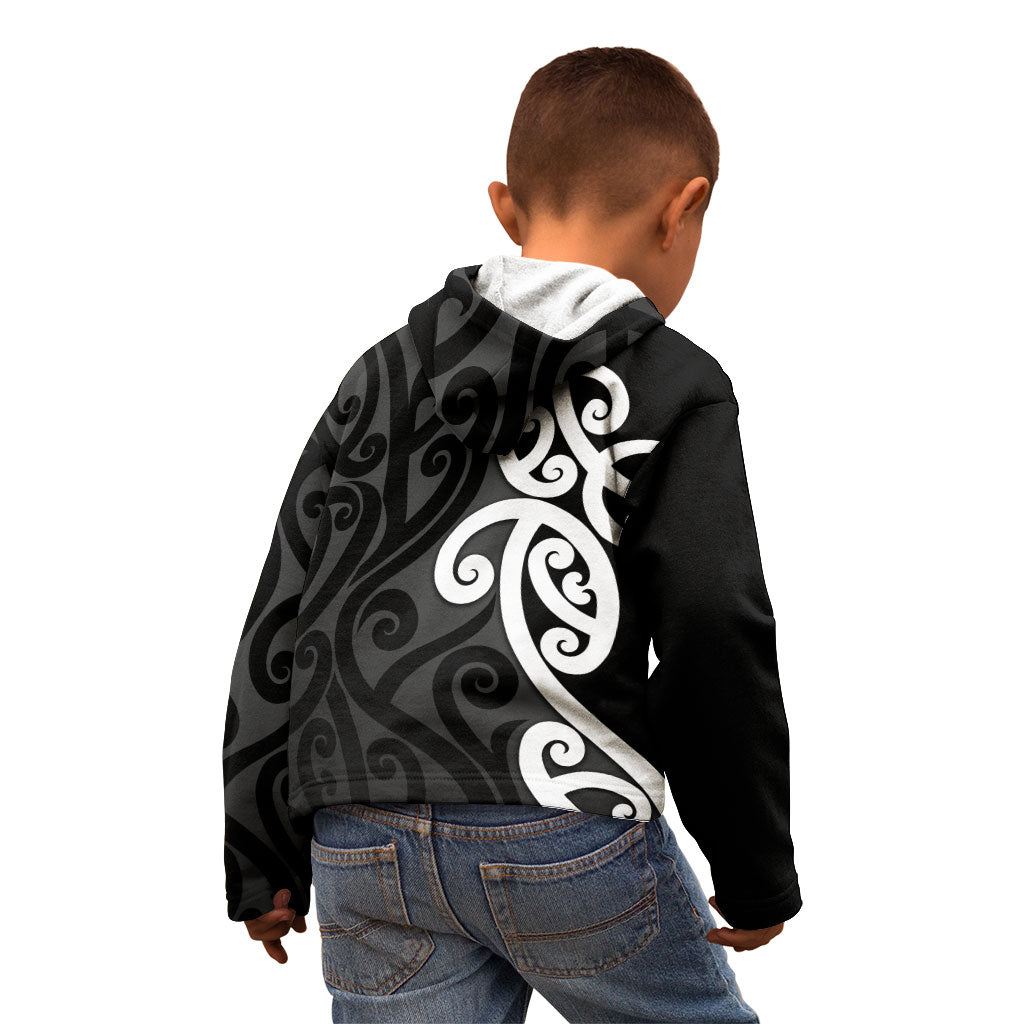 Lil Pakeha Lil Maori New Zealand Kid Hoodie Kiwi Proud Mangopare Pattern