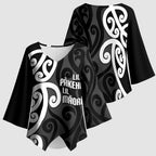 Lil Pakeha Lil Maori New Zealand Kimono Sleeve Blouse Kiwi Proud Mangopare Pattern