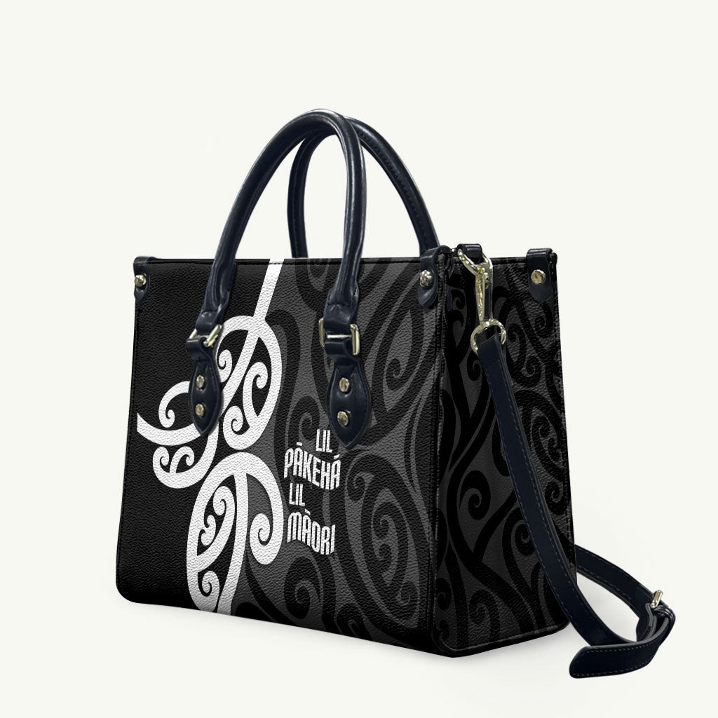 Lil Pakeha Lil Maori New Zealand Leather Bag Kiwi Proud Mangopare Pattern