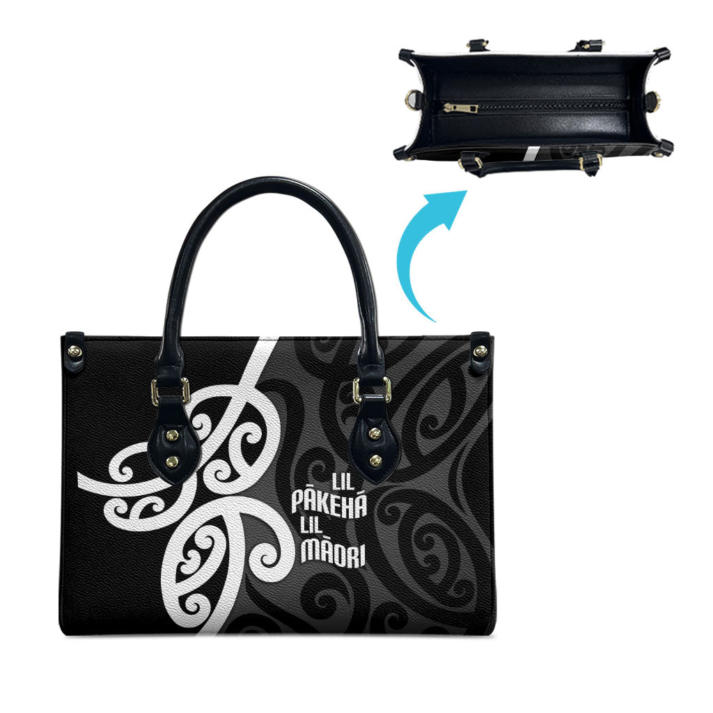Lil Pakeha Lil Maori New Zealand Leather Bag Kiwi Proud Mangopare Pattern