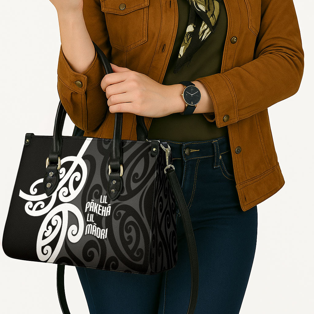Lil Pakeha Lil Maori New Zealand Leather Bag Kiwi Proud Mangopare Pattern