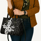Lil Pakeha Lil Maori New Zealand Leather Bag Kiwi Proud Mangopare Pattern