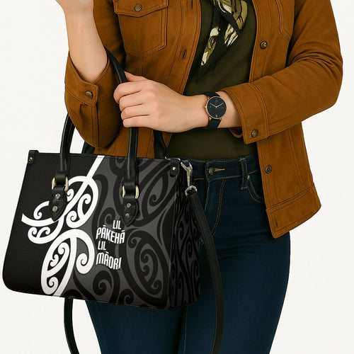 Lil Pakeha Lil Maori New Zealand Leather Bag Kiwi Proud Mangopare Pattern